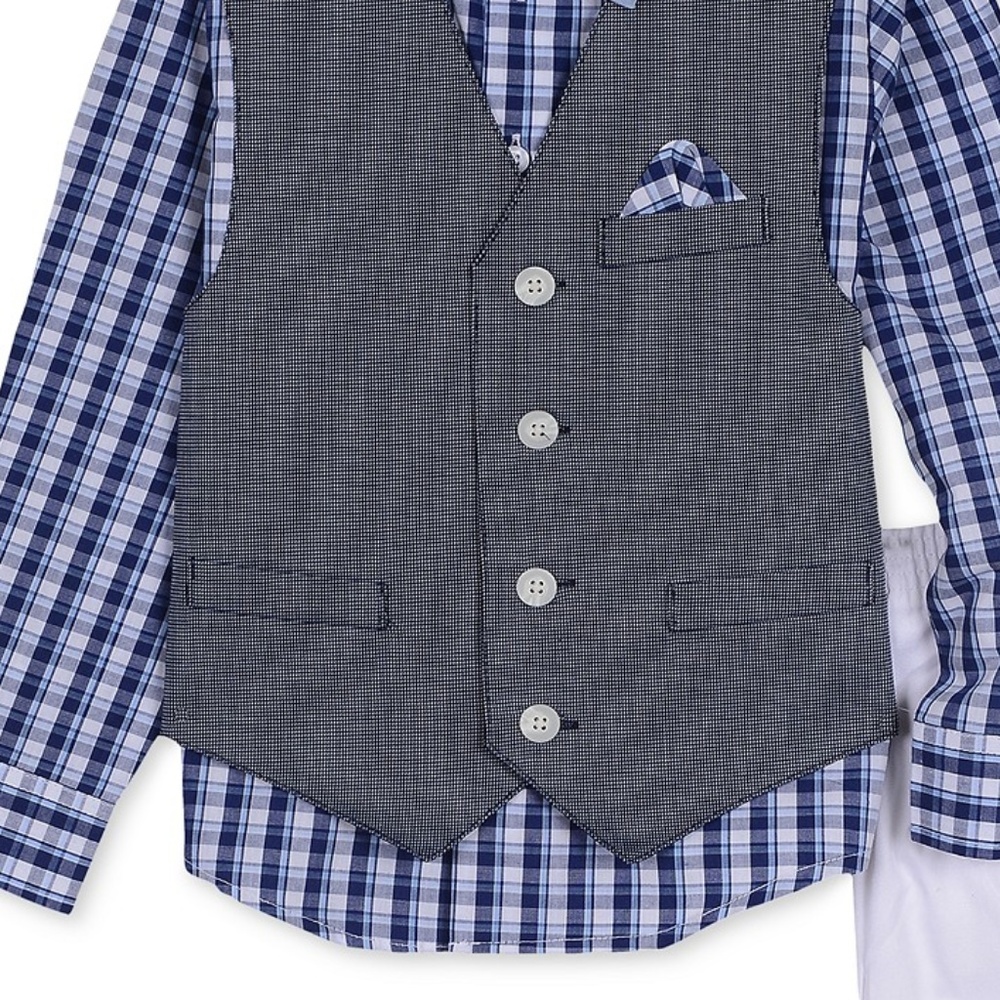 Nautica Little Boy's Textured Vest Set - Picture 2 of 5